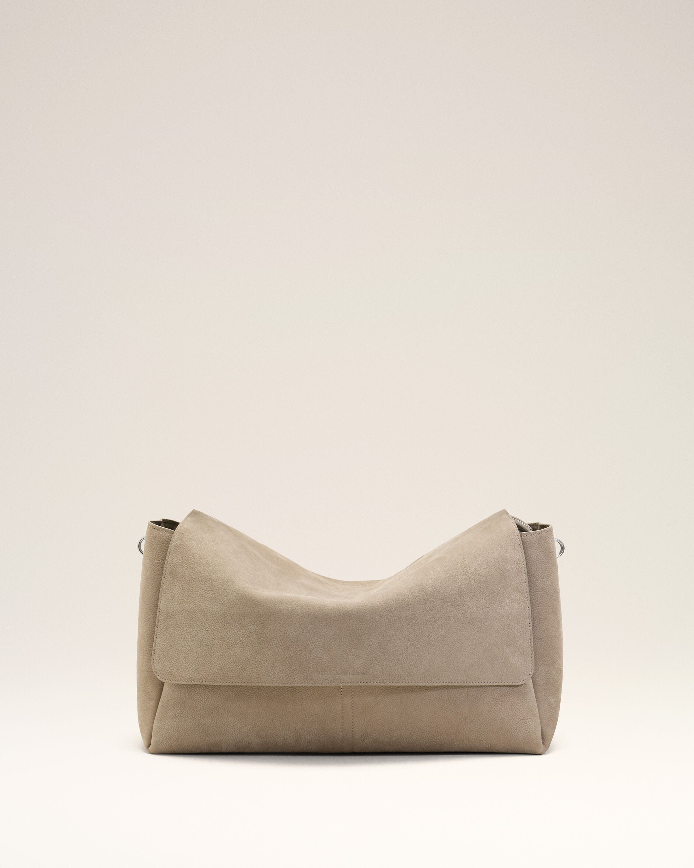 Grey Cow Leather Large Flap Carrousel Bag - 8
