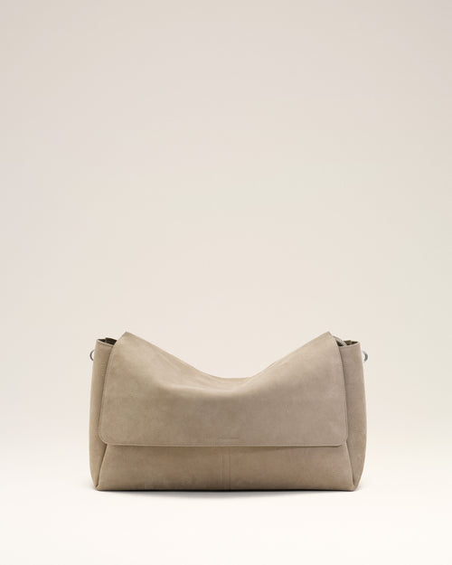                                 Grand Sac A Rabat Carrousel Gris en Cuir De Vache - 3                             - Ami Paris