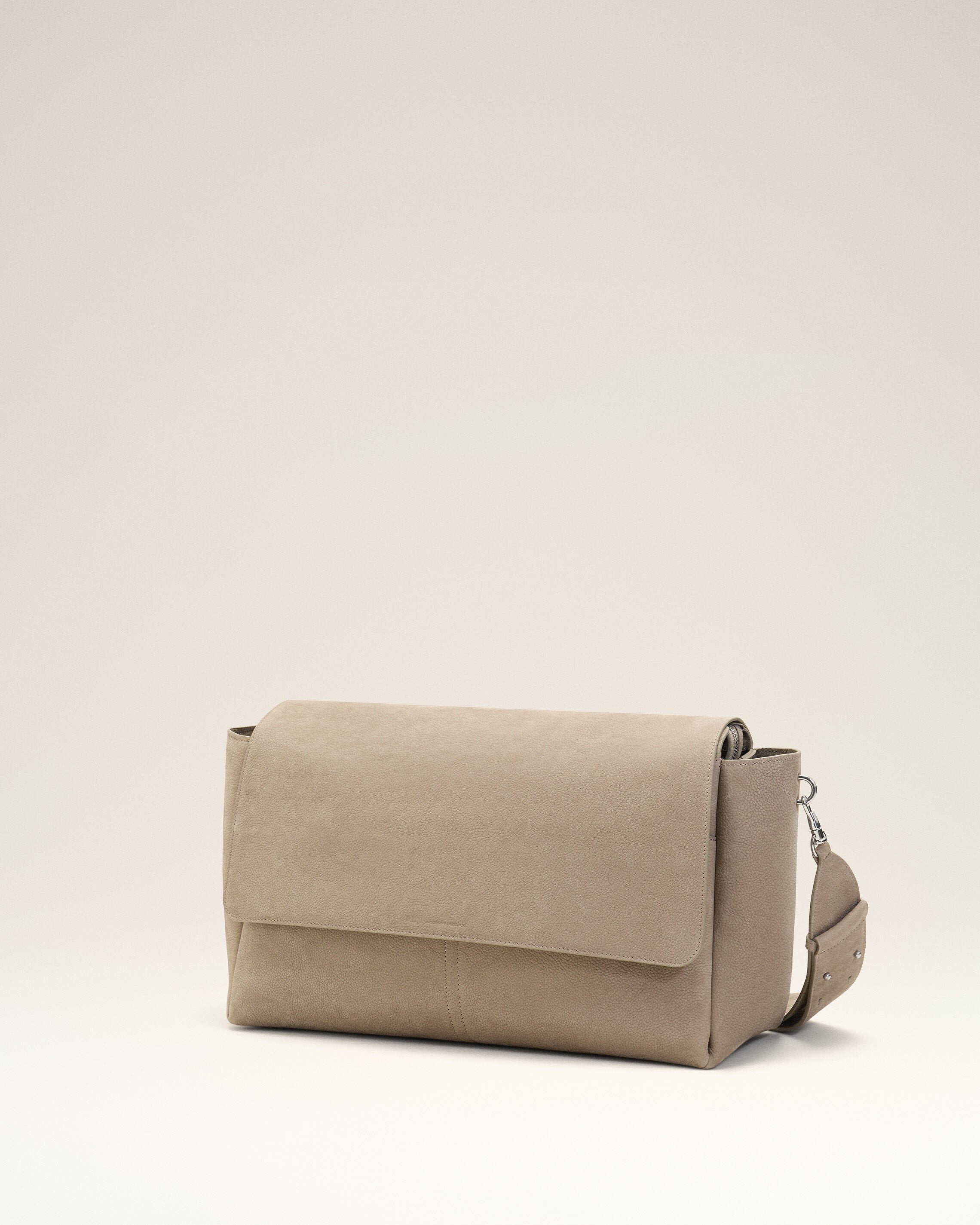 Grey Cow Leather Large Flap Carrousel Bag - 3