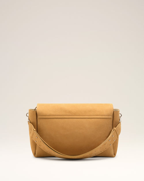 Yellow Cow Leather Large Flap Carrousel Bag - 13 - Ami Paris