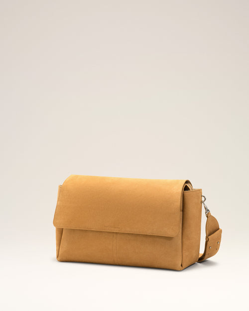 Yellow Cow Leather Large Flap Carrousel Bag - 12 - Ami Paris