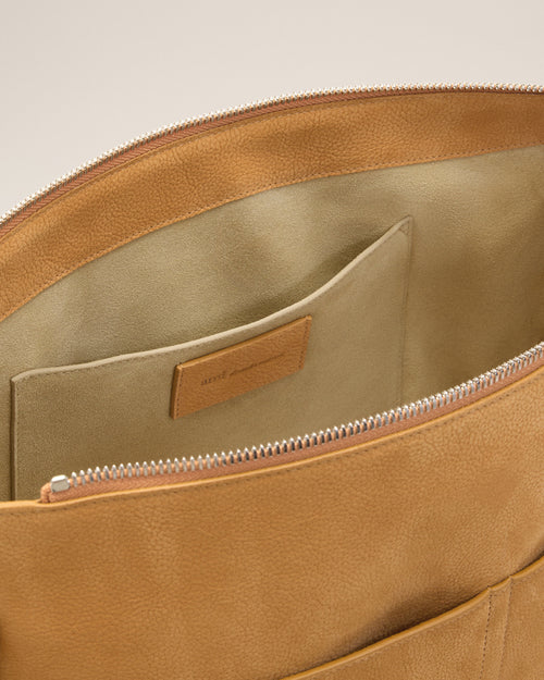 Yellow Cow Leather Large Flap Carrousel Bag - 15 - Ami Paris