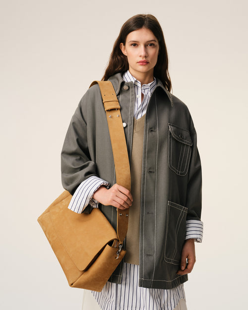                                     Yellow Cow Leather Large Flap Carrousel Bag - 3                                 - Ami Paris