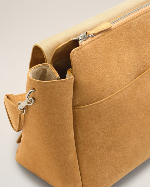 Yellow Cow Leather Large Flap Carrousel Bag - 6 - Ami Paris