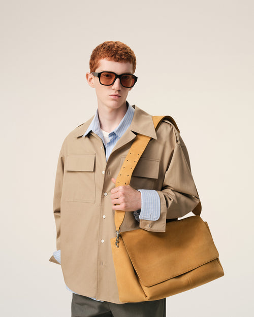 Yellow Cow Leather Large Flap Carrousel Bag - 2 - Ami Paris