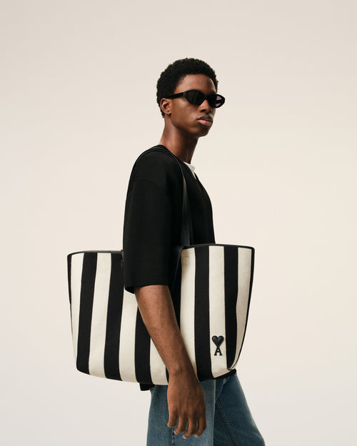 White Cotton Ami De Coeur Shopping Bag - 1 - Ami Paris