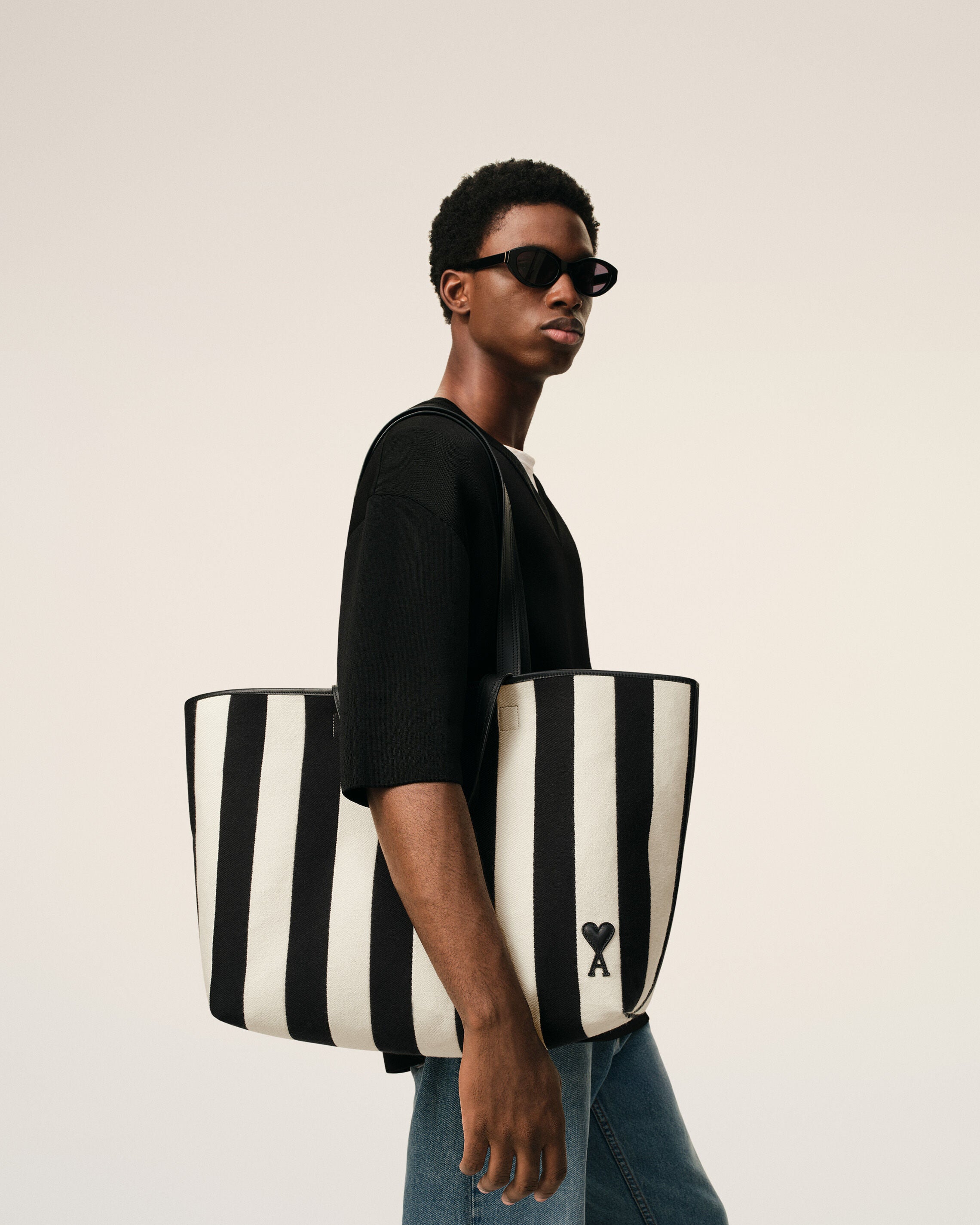 White Cotton Ami De Coeur Shopping Bag - 2