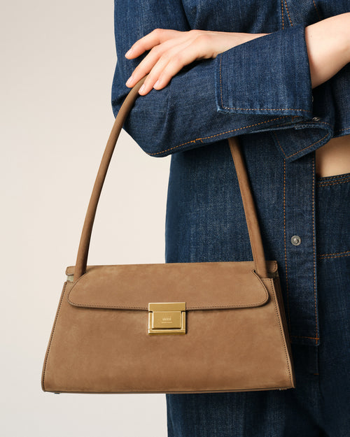                                     Brown Cow Leather Small Mimi Bag - 3                                 - Ami Paris