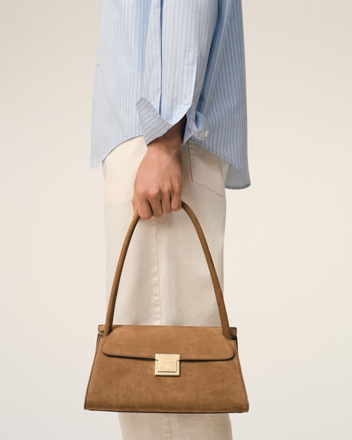 Brown Cow Leather Small Mimi Bag - 2 - Ami Paris