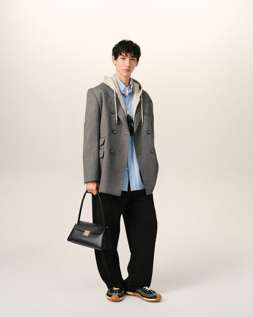 Bolso Mimi pequeño de piel de vaca negra - Hombre - 2 - AMI Paris - Ami Paris