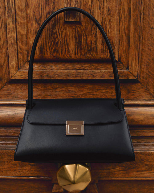 Bolso Mimi pequeño de piel de vaca negra - Hombre - 7 - AMI Paris - Ami Paris