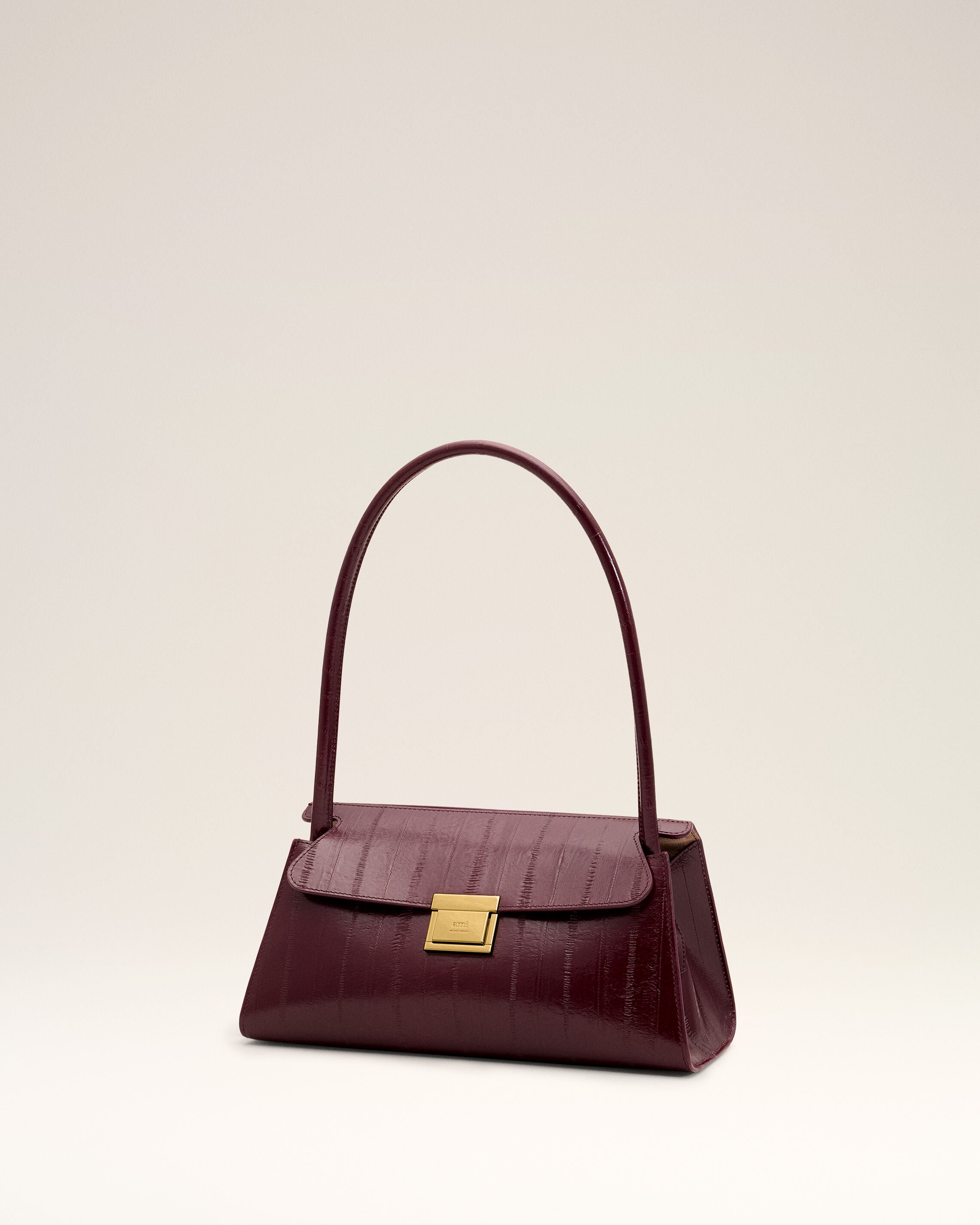 Bolso Mimi pequeño de piel de becerro burdeos - 3