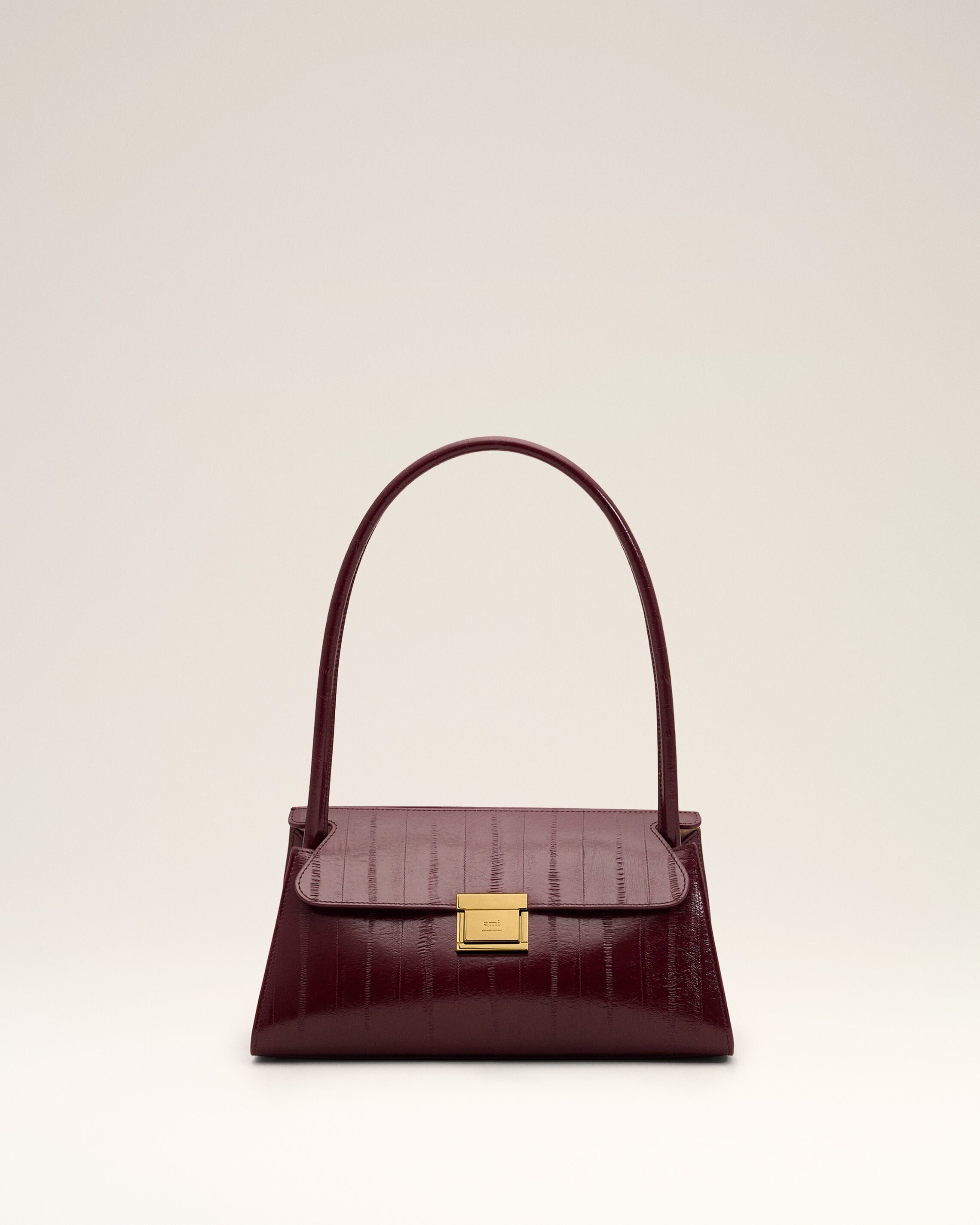 Bolso Mimi pequeño de piel de becerro burdeos - 1