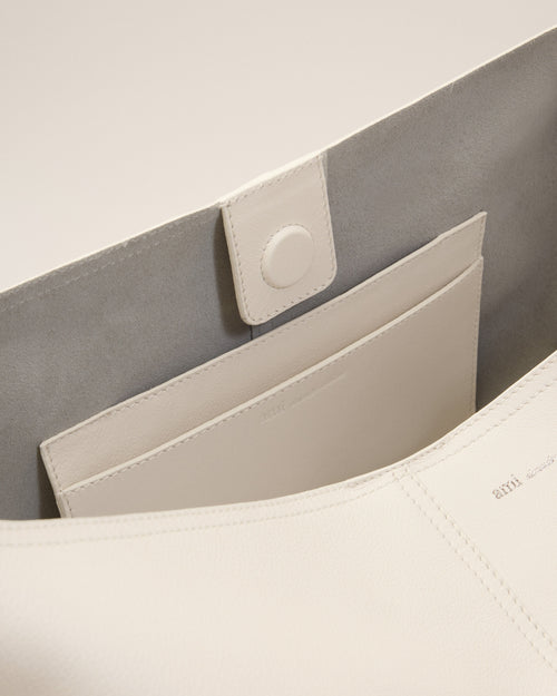 White Soft Leather Etienne Crossbody Bag - 6 - Ami Paris