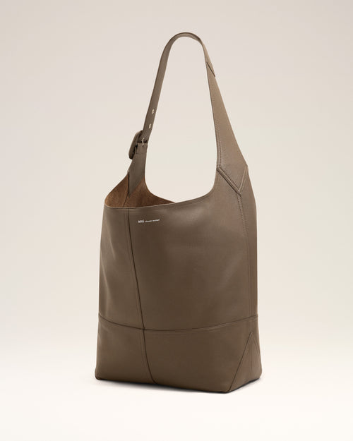 Brown taurillon leather Etienne crossbody bag - Woman - 9 - AMI Paris - Ami Paris
