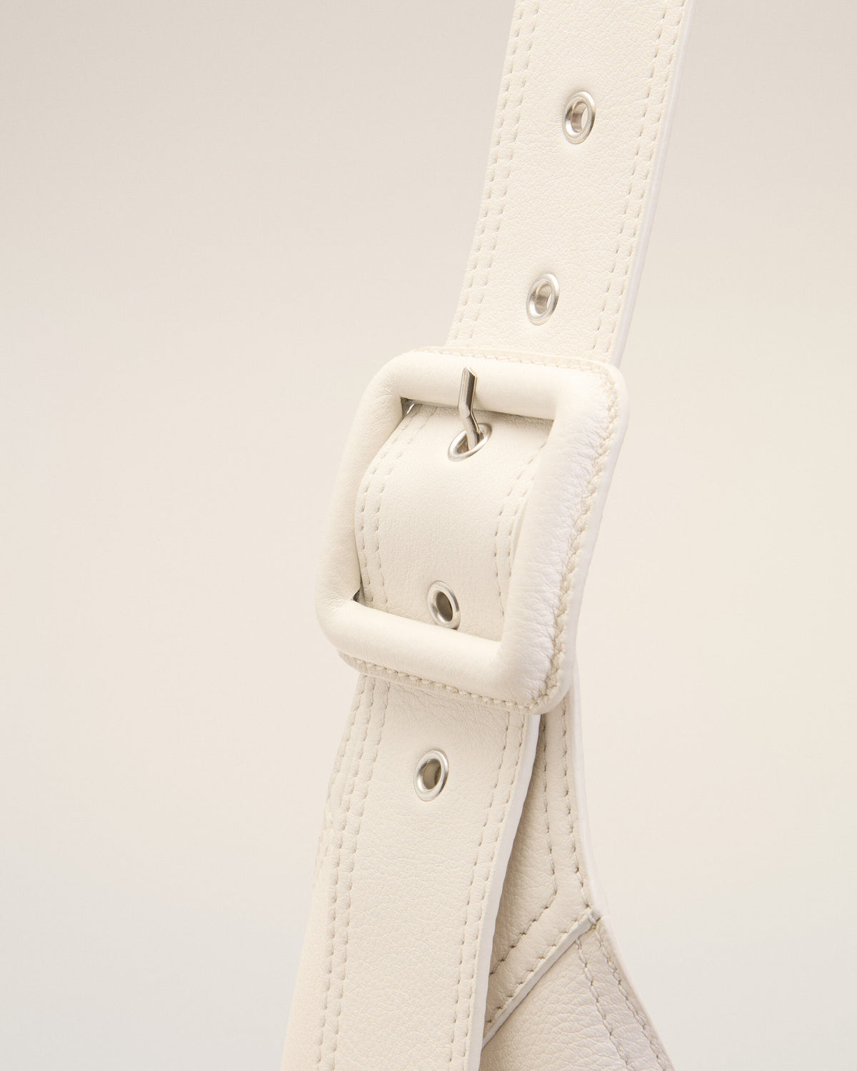 White Soft Leather Etienne Crossbody Bag - 5