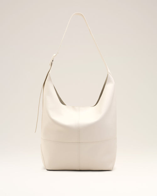 White Soft Leather Etienne Crossbody Bag - WHITE CREAM - Ami Paris