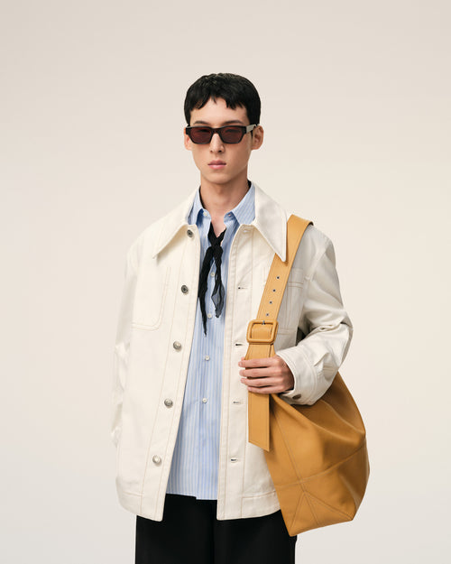 Sac Porte Croisé Etienne Jaune en Cuir De Taurillon - 2 - Ami Paris