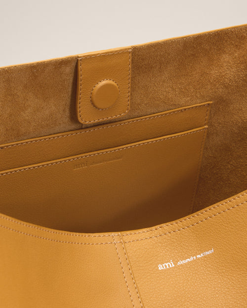 Yellow Soft Leather Etienne Crossbody Bag - 12 - Ami Paris