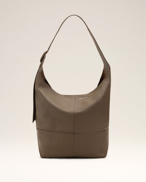 Brown taurillon leather Etienne crossbody bag - TRUFFLE - Ami Paris