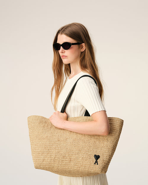 Natural Rafia Ami De Coeur Tote Bag - Woman - 8 - AMI Paris - Ami Paris