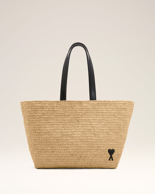 Natural Rafia Ami De Coeur Tote Bag - 1 - Ami Paris