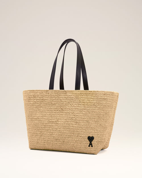 Natural Rafia Ami De Coeur Tote Bag - 3 - Ami Paris