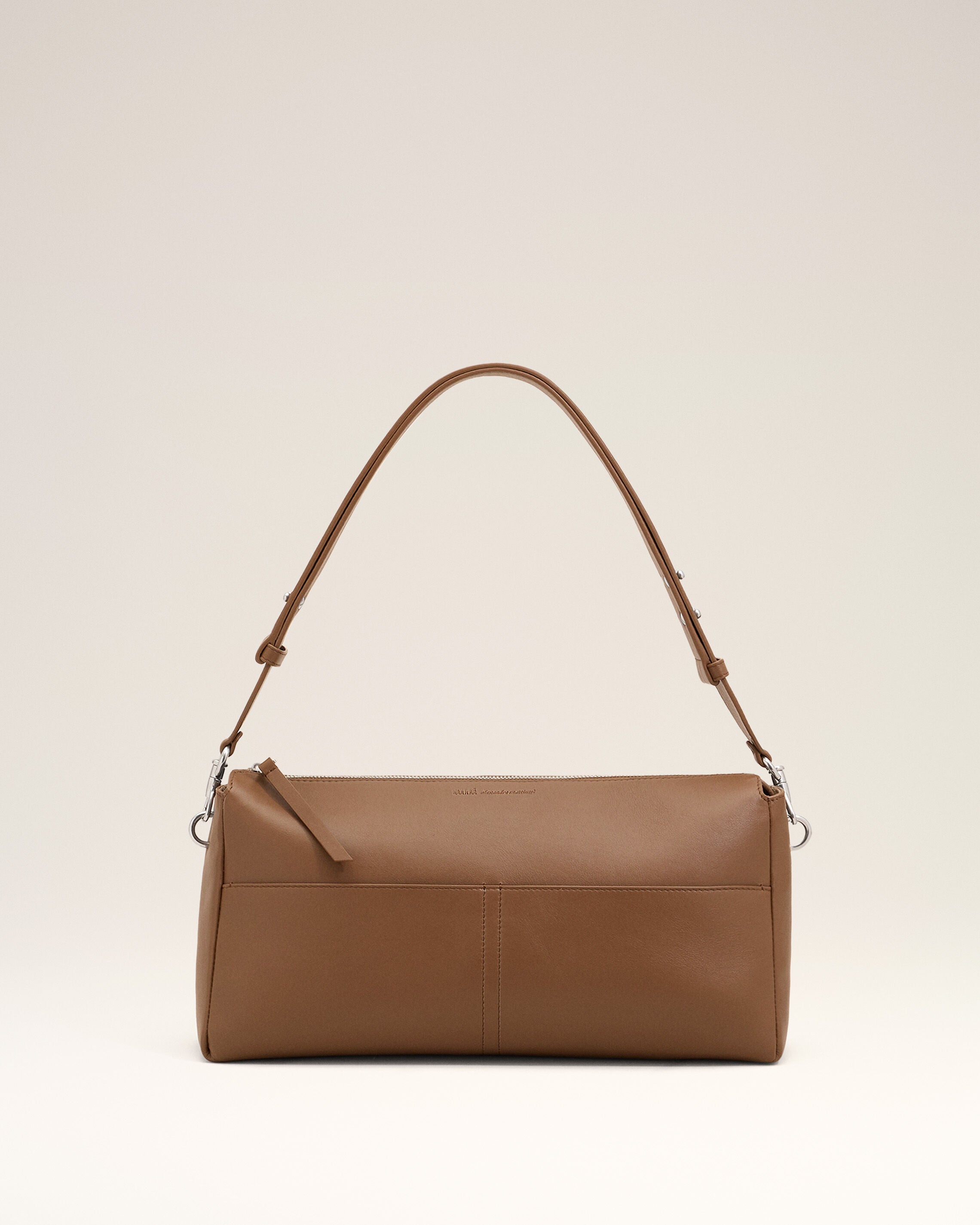 Brown cow leather Carrousel zipped bag - 1
