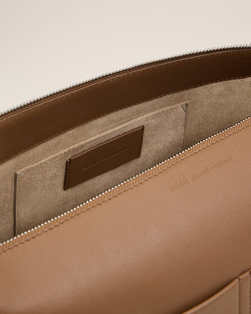Brown cow leather Carrousel zipped bag - Woman - 14 - AMI Paris - Ami Paris