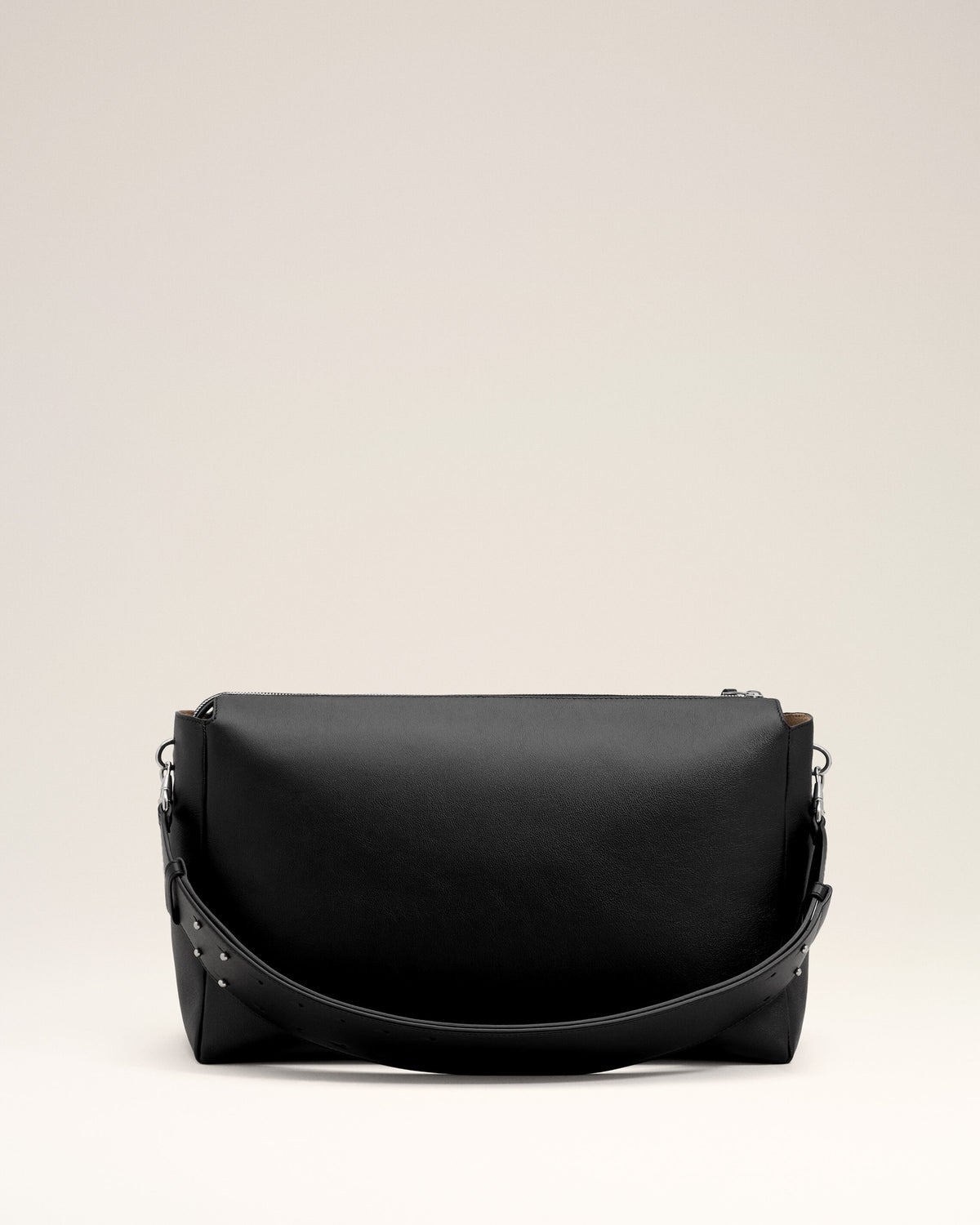 Grand sac zippé Carrousel noir en cuir de veau - 5