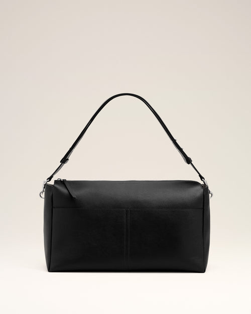 Bolso Carrousel grande de piel de becerro negro con cremallera - Mujer - 8 - AMI Paris - Ami Paris