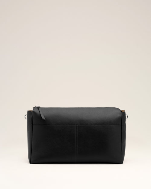 Bolso Carrousel grande de piel de becerro negro con cremallera - Hombre - 3 - AMI Paris - Ami Paris
