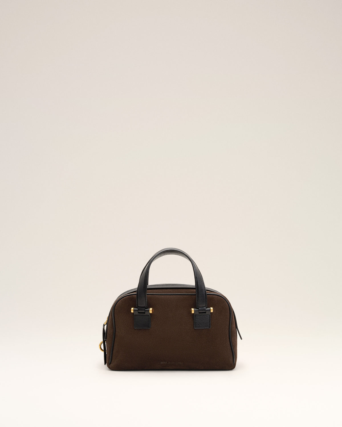 Petit sac bowling Georges marron en cuir de veau - 1