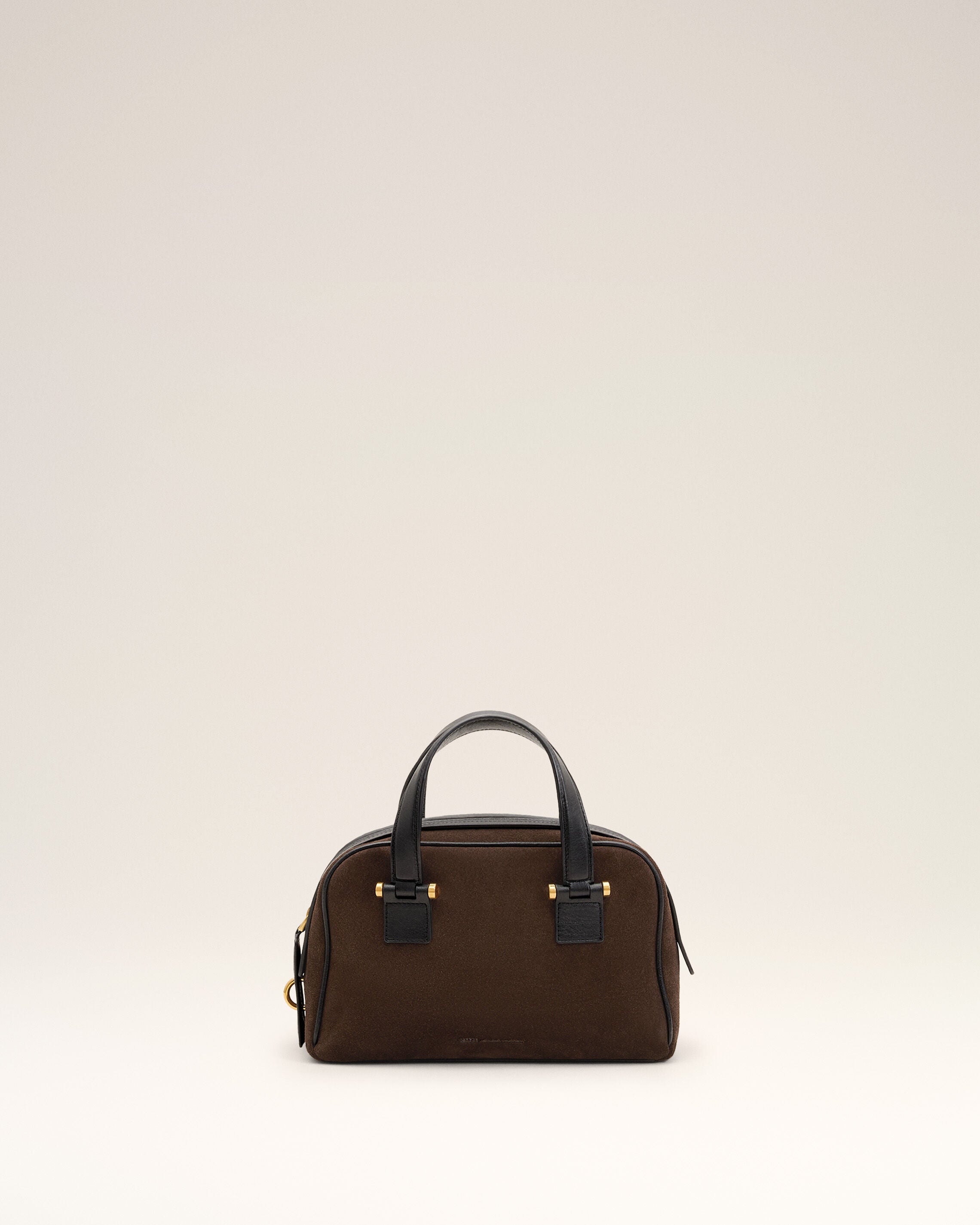 AMI Paris ブラウン カウレザー Georges ボウリングバッグ スモール チョコレートブラウン | Ami Paris
