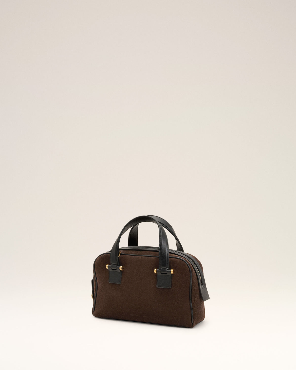 Petit sac bowling Georges marron en cuir de veau - 11