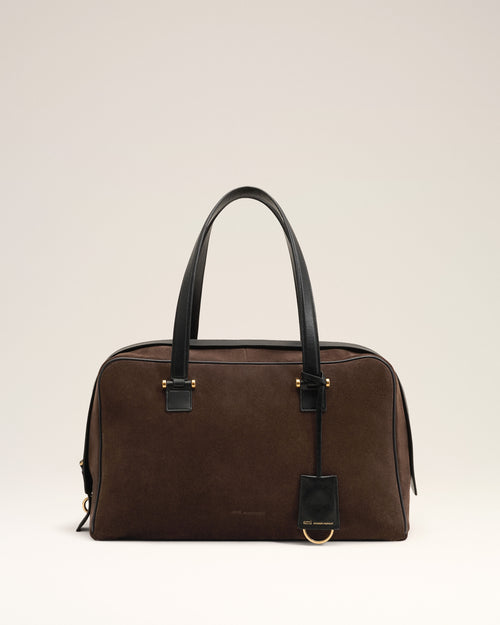 Sac bowling Georges marron en cuir de veau - Femme - 7 - AMI Paris - Ami Paris