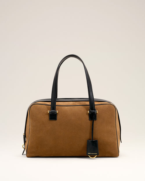 Bolso bowling Georges de cuero de becerro marrón - Hombre - 1 - AMI Paris - Ami Paris