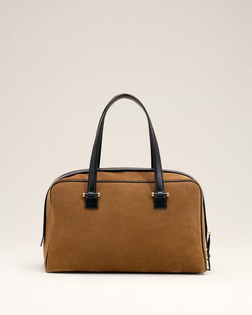 Bolso bowling Georges de cuero de becerro marrón - Mujer - 11 - AMI Paris - Ami Paris