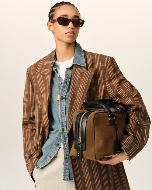Bolso bowling Georges de cuero de becerro marrón - Mujer - 9 - AMI Paris - Ami Paris