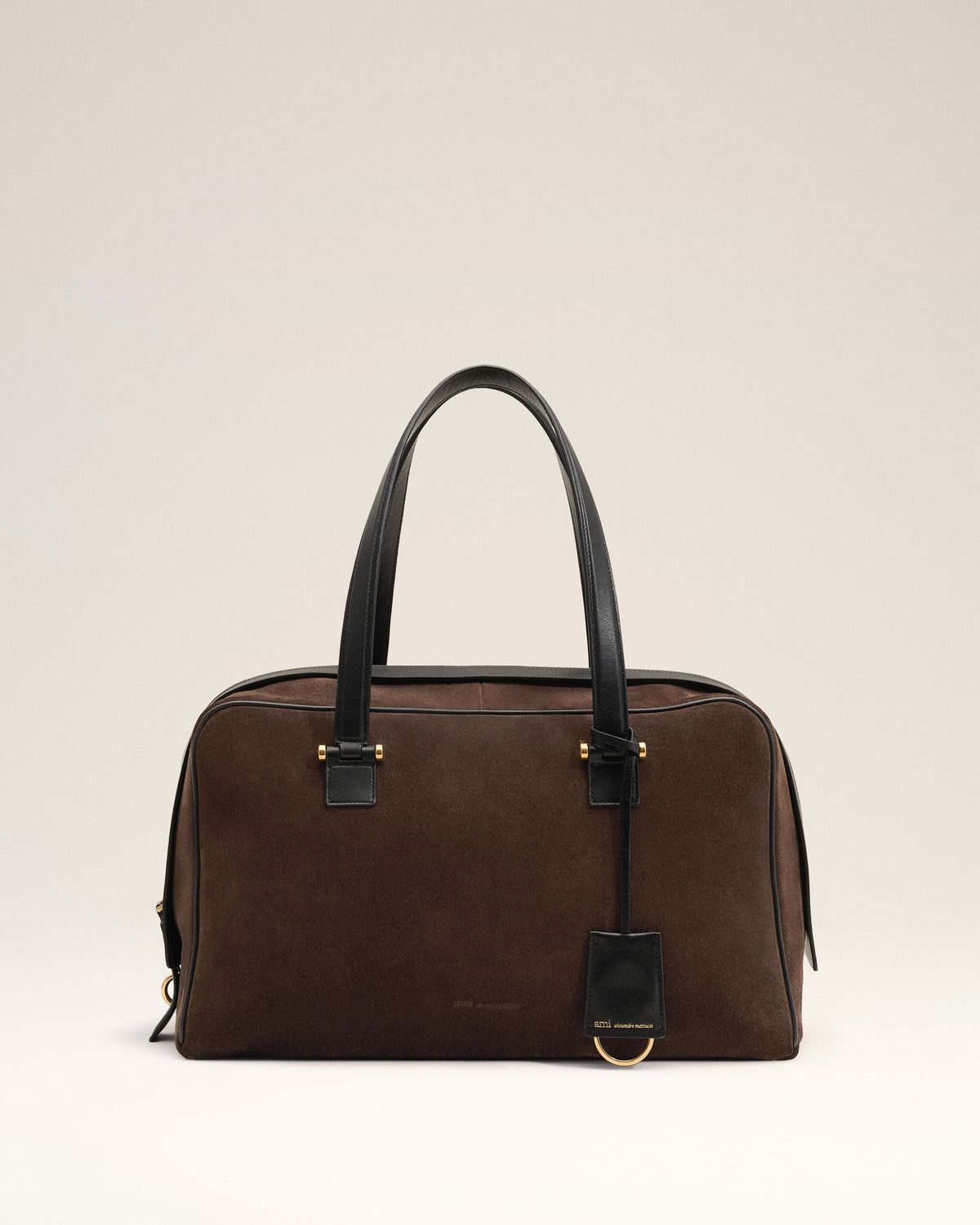 Sac bowling Georges marron en cuir de veau - 1