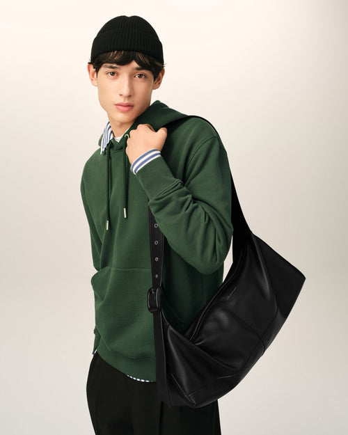 Small black taurillon leather Etienne crossbody bag - Man - 2 - AMI Paris - Ami Paris