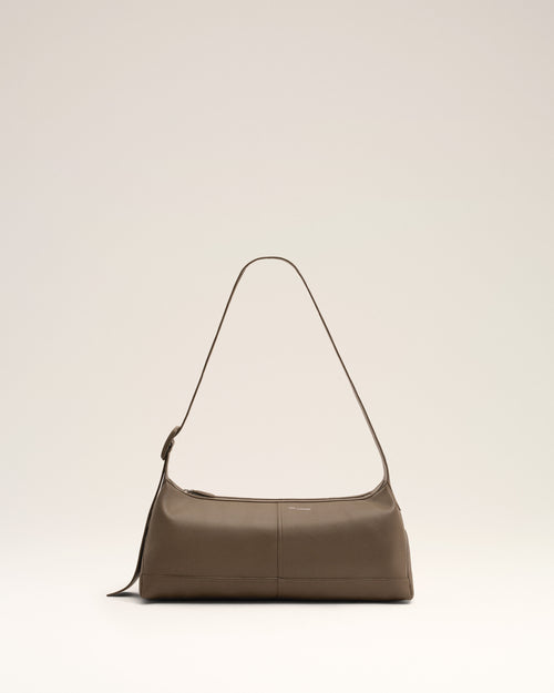 Petit sac crossbody Etienne marron en cuir de taurillon - Femme - 7 - AMI Paris - Ami Paris