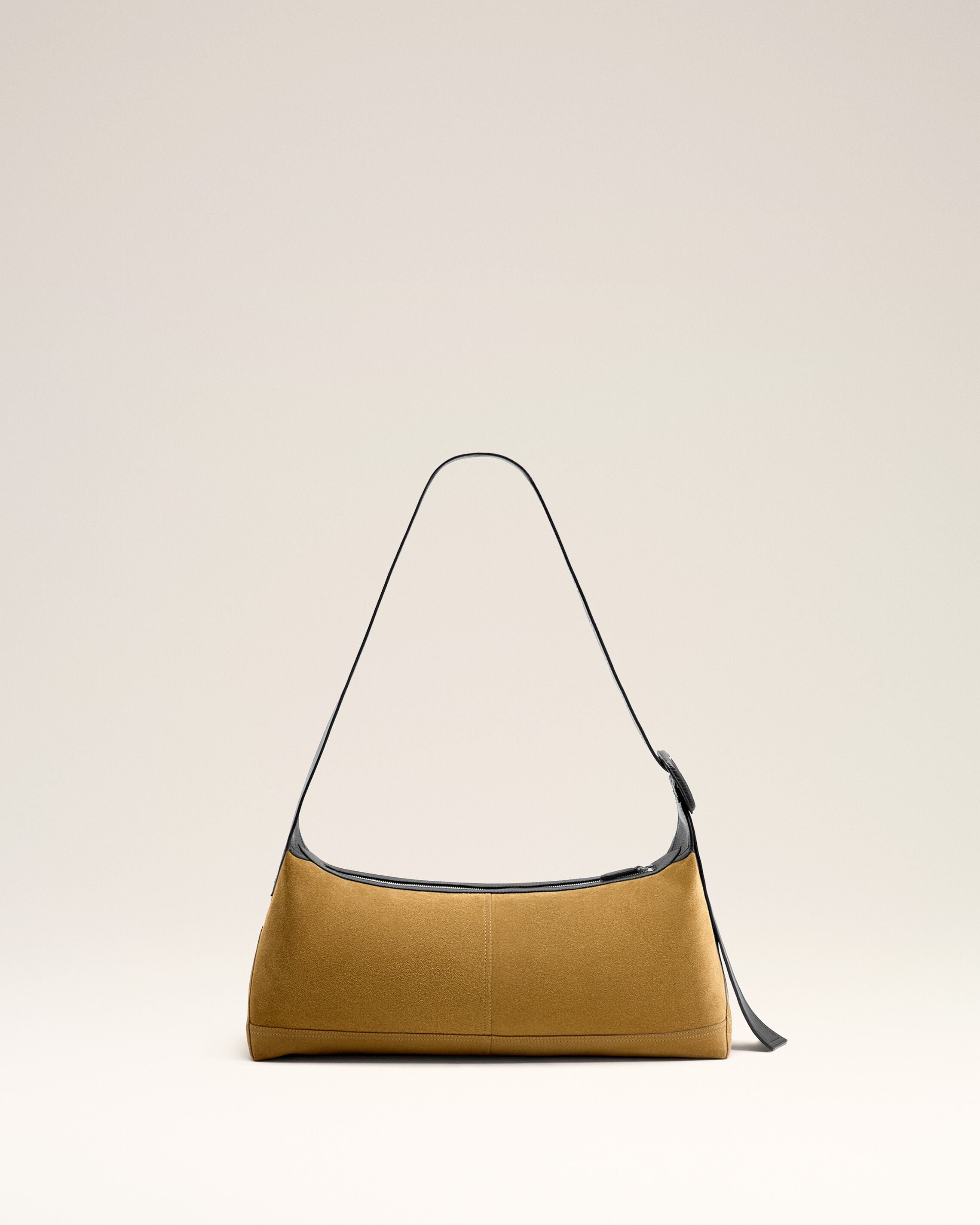 Bolso bandolera Etienne pequeño de cuero beige - 4