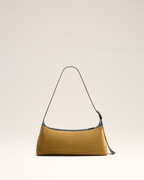 Bolso bandolera Etienne pequeño de cuero beige - Hombre - 4 - AMI Paris - Ami Paris