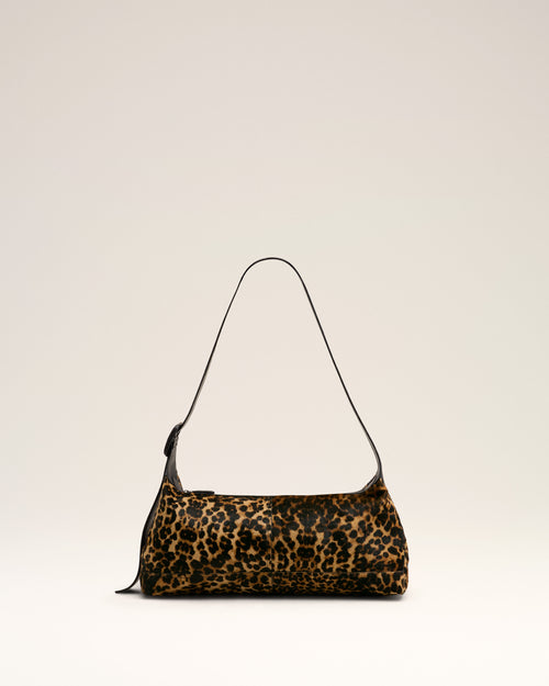 Bolso bandolera Etienne pequeño de piel de vacuno con estampado de leopardo - Mujer - 8 - AMI Paris - Ami Paris