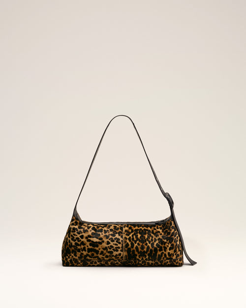 Bolso bandolera Etienne pequeño de piel de vacuno con estampado de leopardo - Mujer - 11 - AMI Paris - Ami Paris