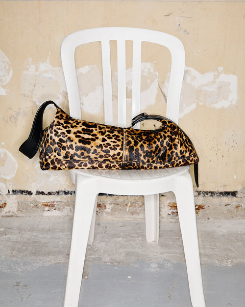 Bolso bandolera Etienne pequeño de piel de vacuno con estampado de leopardo - Mujer - 14 - AMI Paris - Ami Paris