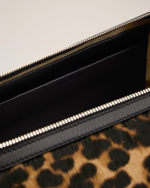 Bolso bandolera Etienne pequeño de piel de vacuno con estampado de leopardo - Mujer - 13 - AMI Paris - Ami Paris