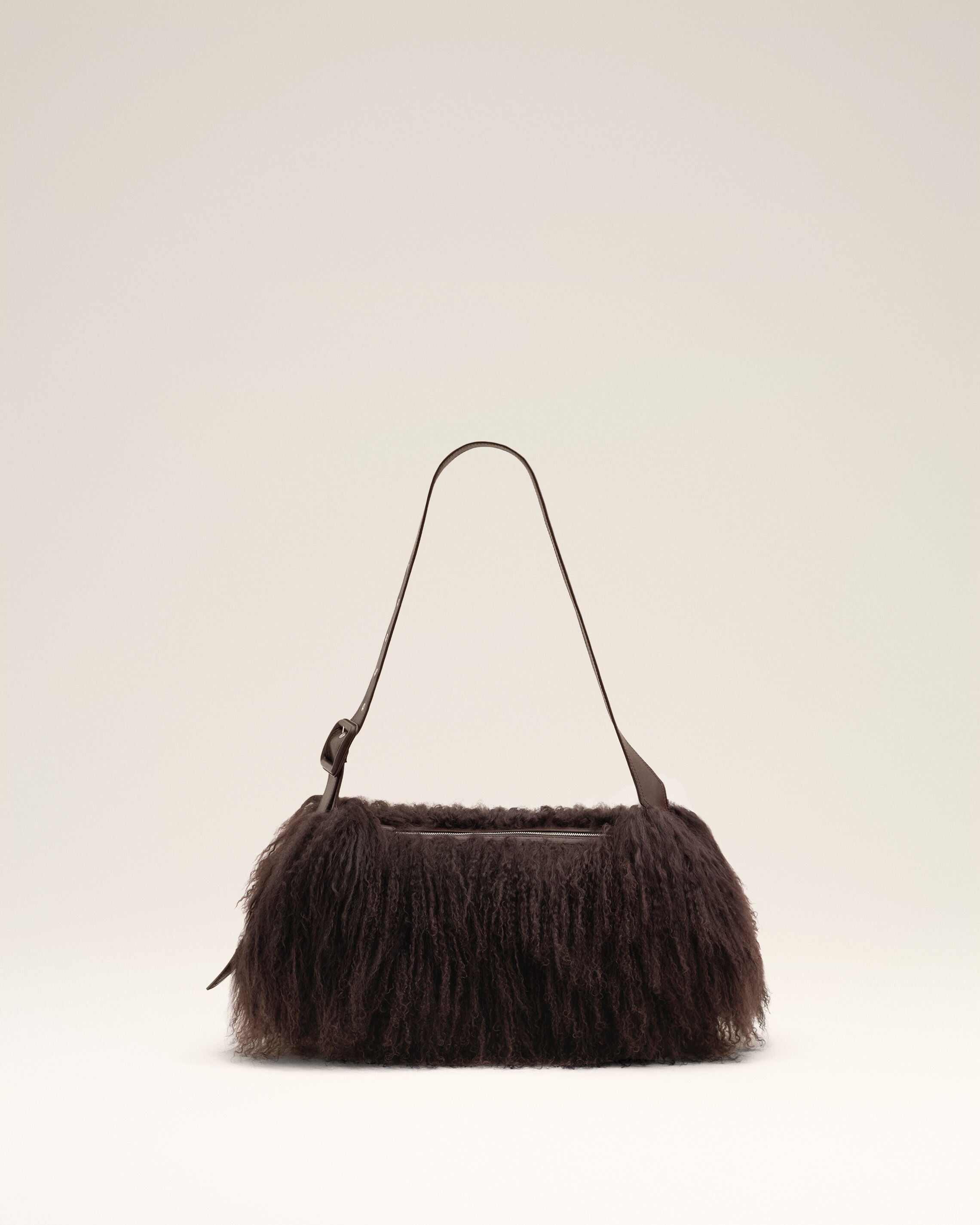 Small brown lamb leather Etienne crossbody bag - 1