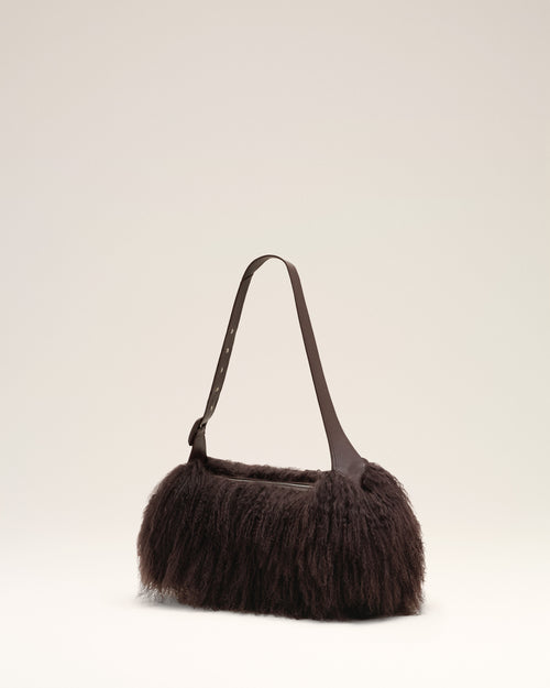 Small brown lamb leather Etienne crossbody bag - Man - 3 - AMI Paris - Ami Paris